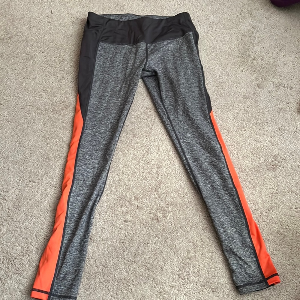 Gray and Orange Leggings size Small